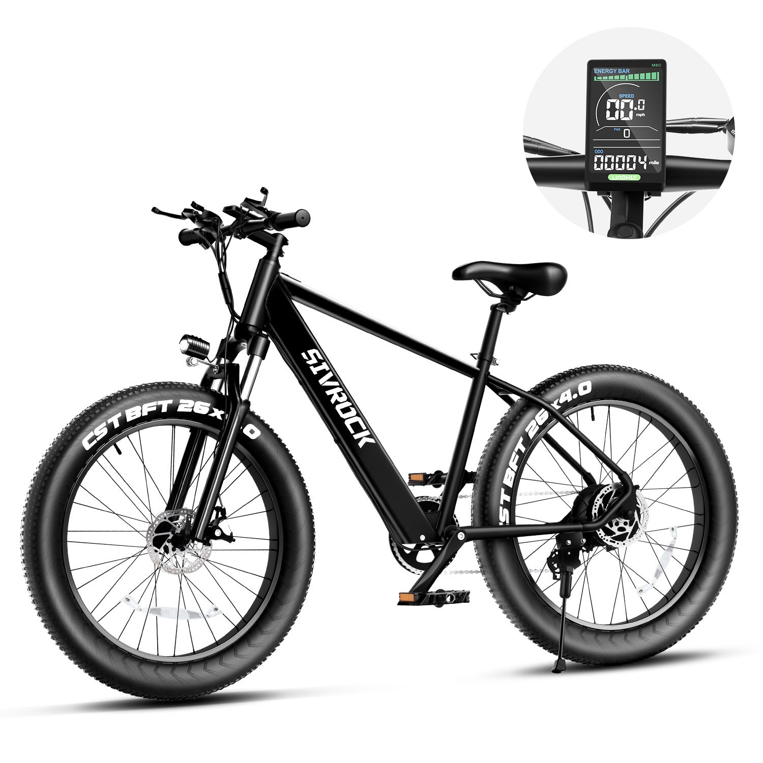 Fat Tire Electric Mountain Bike For Adults, 26 X 4.0 Inches , 1000W Motor 48V 15Ah E-bike For Trail Riding, Excursion And Commute, UL And GCC Certified