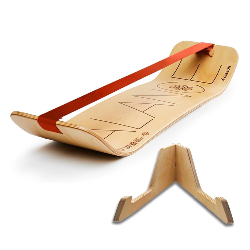 GIBBON SlackBoard - GiBoard Balance Board Kids & Adults - Slackline Balance Trainer - Slack Board Core Workout Equipment Home Gym Training - Standing Desk Exercise - Yoga, Agility, Pilates & More