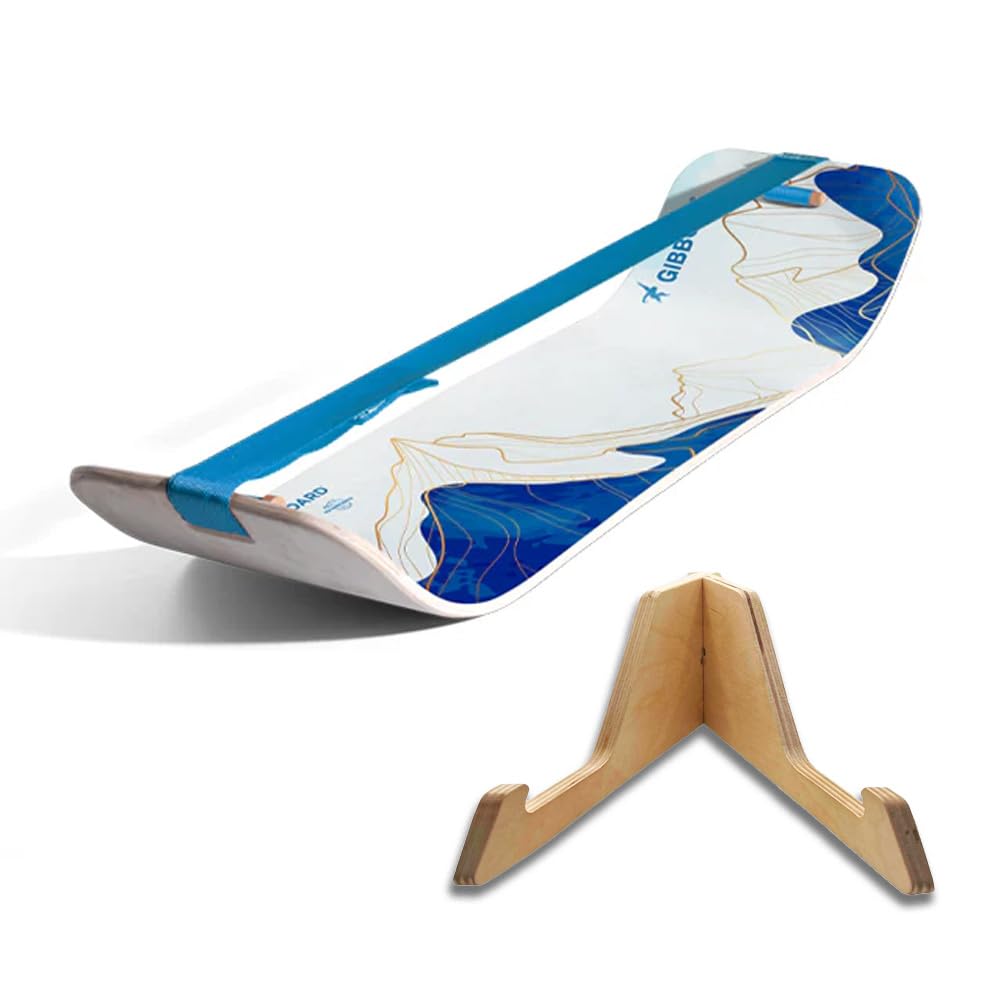 GIBBON SlackBoard - GiBoard Balance Board Kids & Adults - Slackline Balance Trainer - Slack Board Core Workout Equipment Home Gym Training - Standing Desk Exercise - Yoga, Agility, Pilates & More