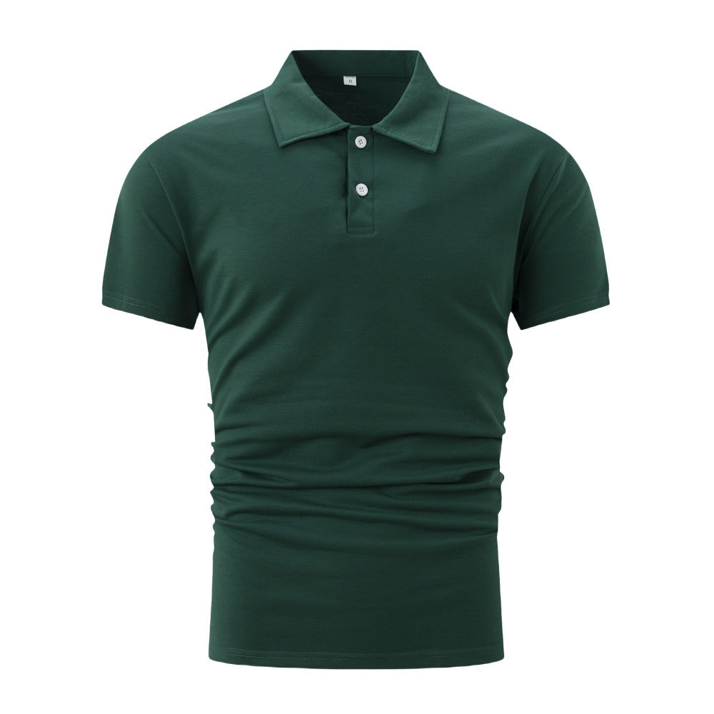 Summer Short Sleeve Polo Shirt - Solid Color