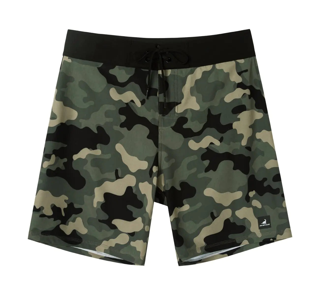 Surfside Mens Board Shorts 4-Way Stretch- Quick Dry Bathing Suit(Black-Camo,36)