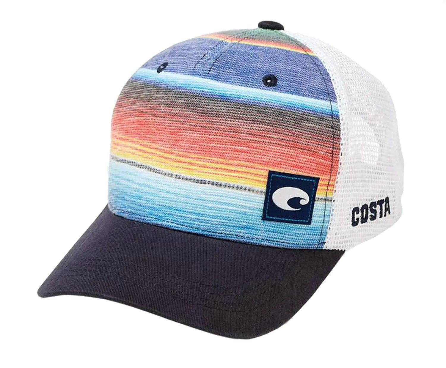Costa Baja Stripe Trucker Hat Blue