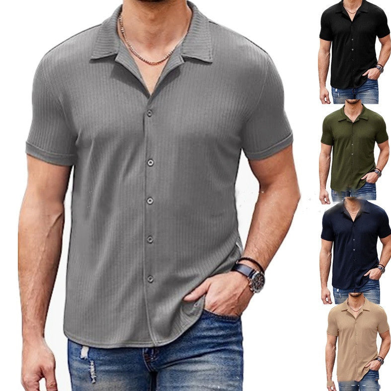 Casual Short Sleeve Polo Shirt - Cotton Blend Shirt