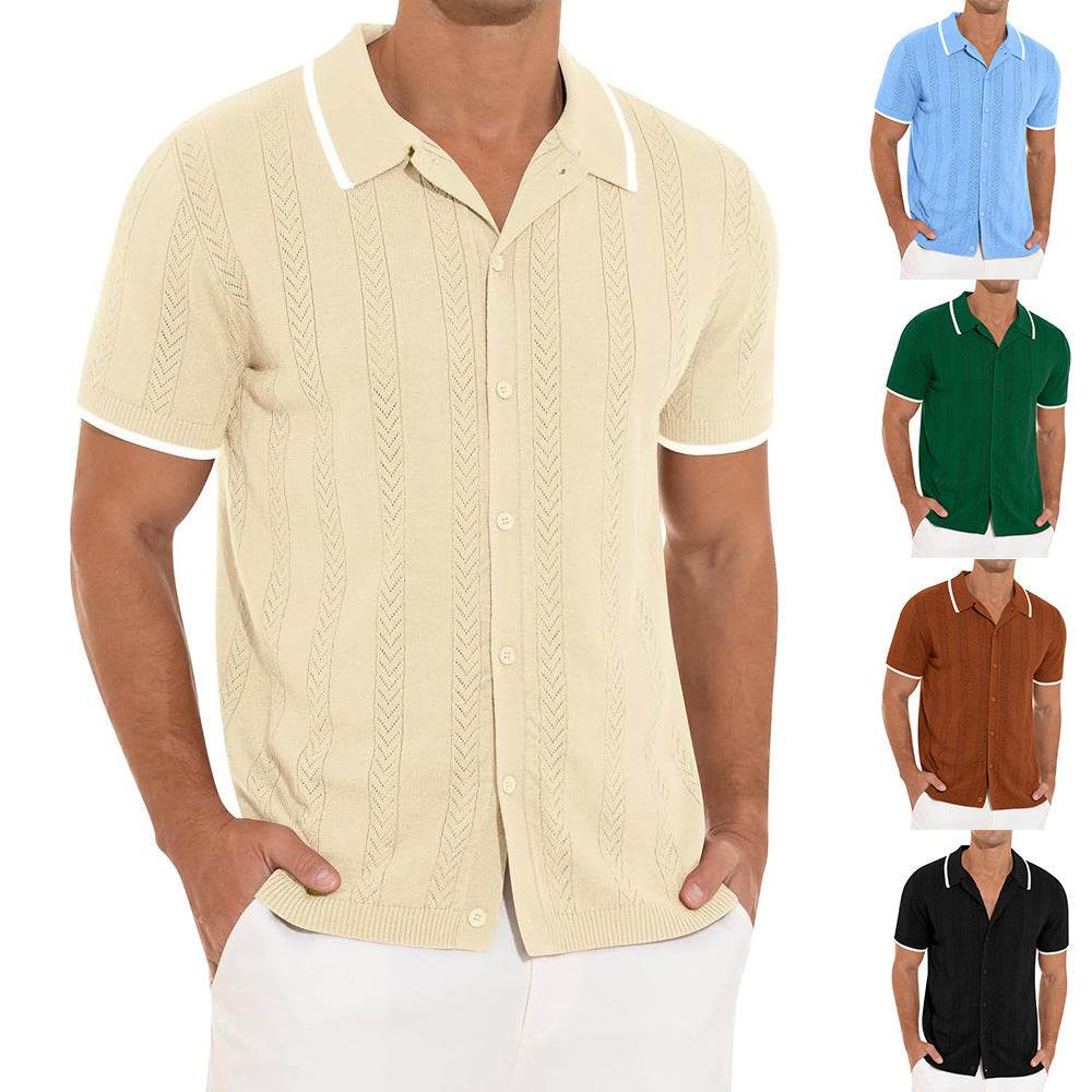 Short-sleeved Summer Fashion Shirt, Casual Stitching