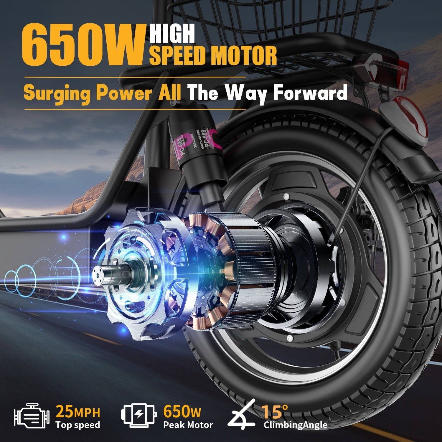 ASKGO Electric Scooter, 500W Motor, 14' Tires, 22Mph 30Miles Long Range, 48V 10.4AH Foldable Commuting Electric Scooter With Seat, E Scooter For Adults, Load 265lbs