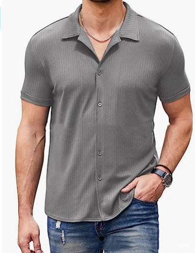 Casual Short Sleeve Polo Shirt - Cotton Blend Shirt