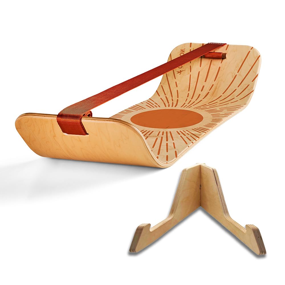 GIBBON SlackBoard - GiBoard Balance Board Kids & Adults - Slackline Balance Trainer - Slack Board Core Workout Equipment Home Gym Training - Standing Desk Exercise - Yoga, Agility, Pilates & More