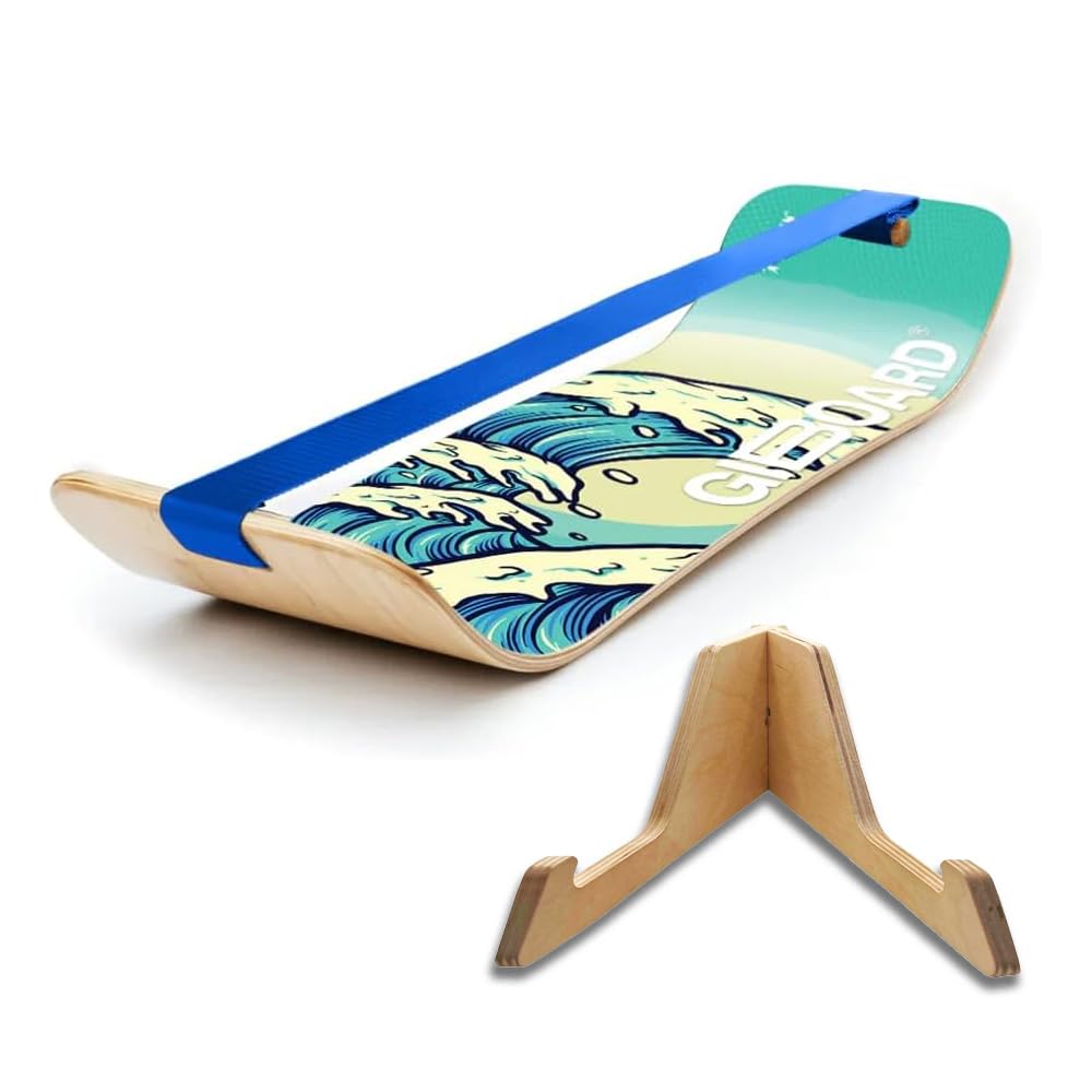 GIBBON SlackBoard - GiBoard Balance Board Kids & Adults - Slackline Balance Trainer - Slack Board Core Workout Equipment Home Gym Training - Standing Desk Exercise - Yoga, Agility, Pilates & More