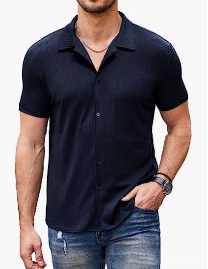 Casual Short Sleeve Polo Shirt - Cotton Blend Shirt