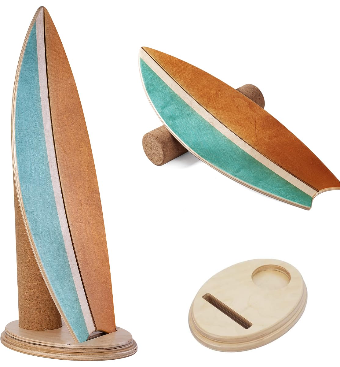 Balance Board Indoor Surfboard Surf Style Home Fitness with Wheel for Exercise, Athletic Training and Board Sports - Fun Workout Equipment For Balance, Stability and Improving Core Strength