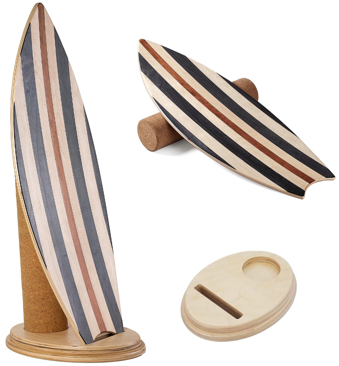 Balance Board Indoor Surfboard Surf Style Home Fitness with Wheel for Exercise, Athletic Training and Board Sports - Fun Workout Equipment For Balance, Stability and Improving Core Strength