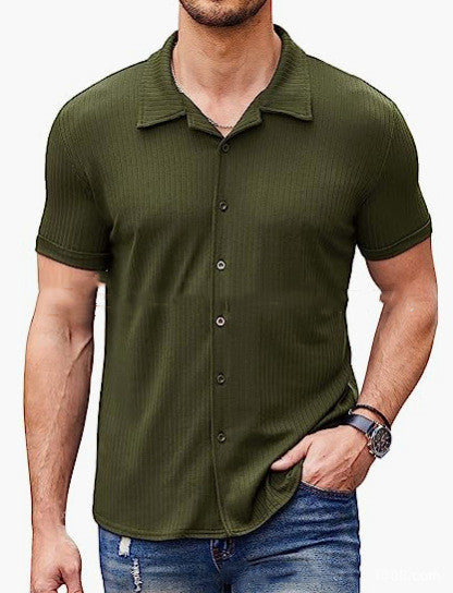 Casual Short Sleeve Polo Shirt - Cotton Blend Shirt