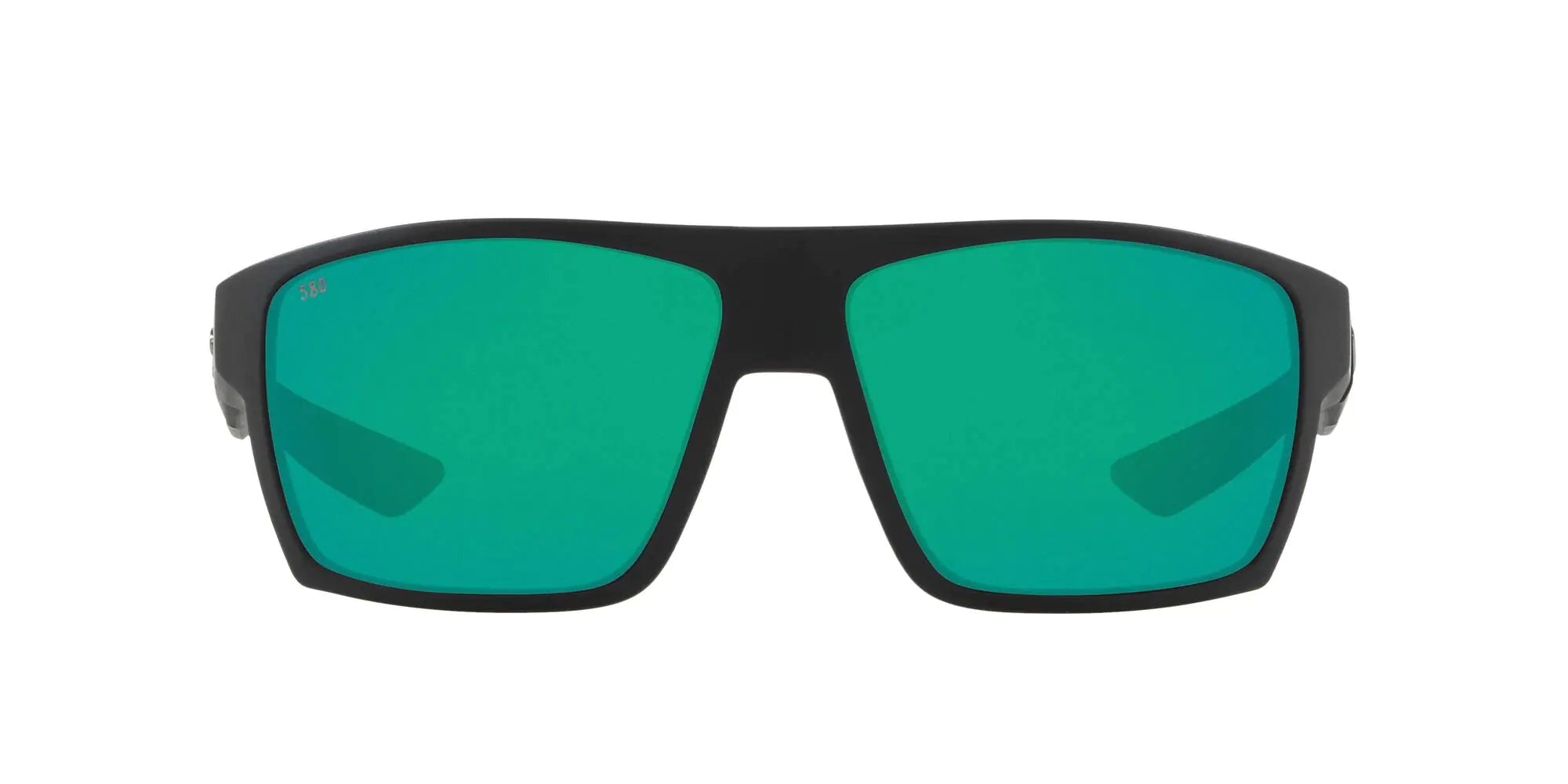 Costa Del Mar Mens Bloke Rectangular Sunglasses Matte Black/Grey/Green Mirrored Polarized-580G 61 mm