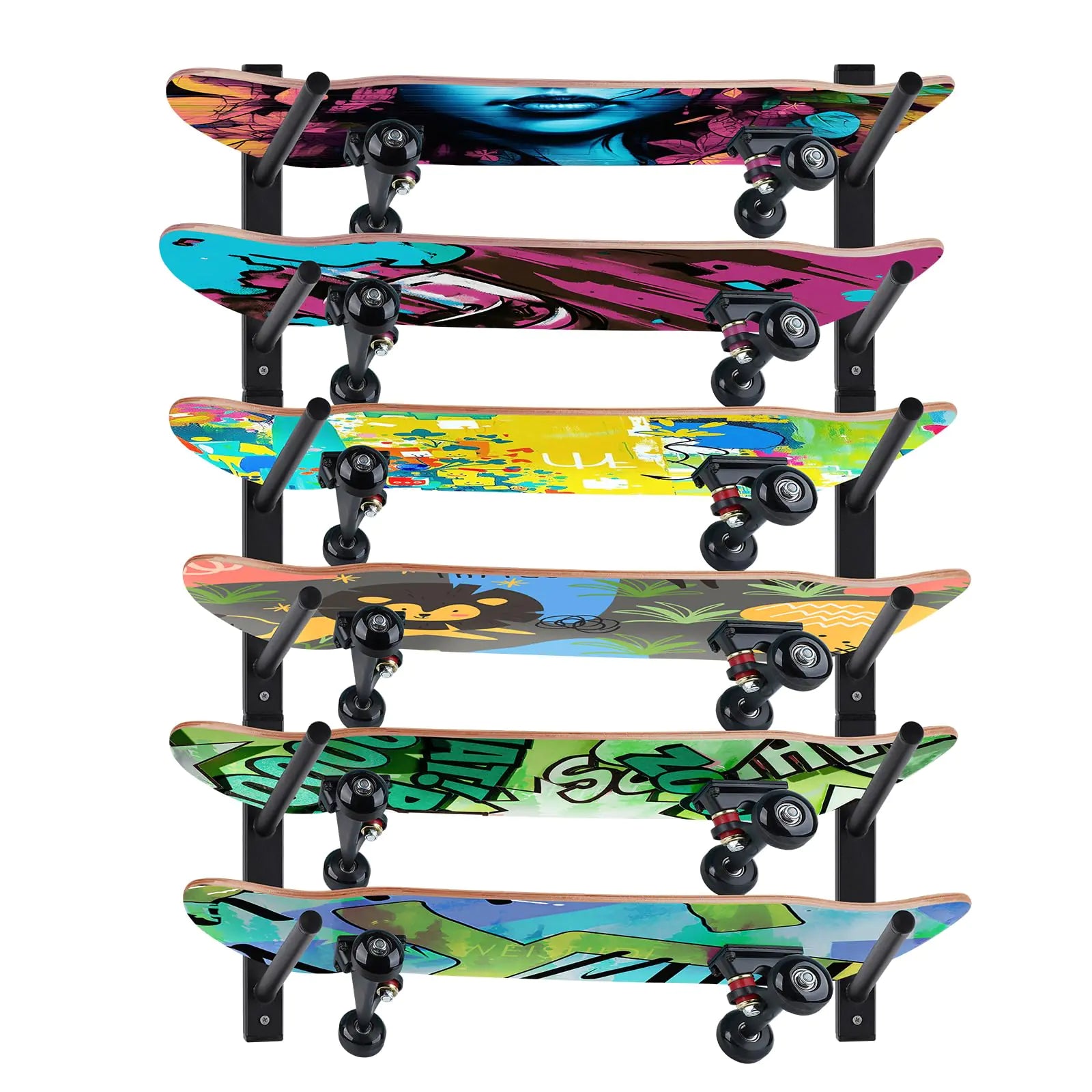 BiJun Skateboard Wall Mount Snowboard Wall Mount Display Horizontal Ski Wall Rack Skateboard Rack Storage Holder Longboard Wall Hanger