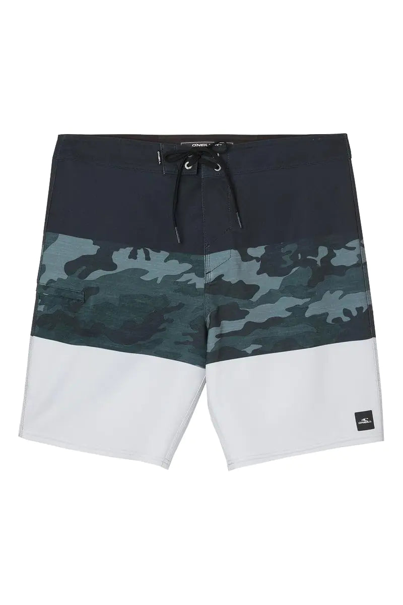 ONEILL Mens Hyperfreak Heat Block Swim Trunks - 19 Inch Inseam Fixed Waist Performance Boardshorts for MenBlack Camo 138