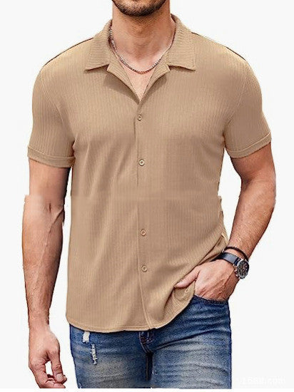 Casual Short Sleeve Polo Shirt - Cotton Blend Shirt