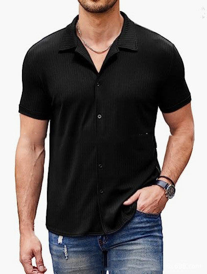Casual Short Sleeve Polo Shirt - Cotton Blend Shirt