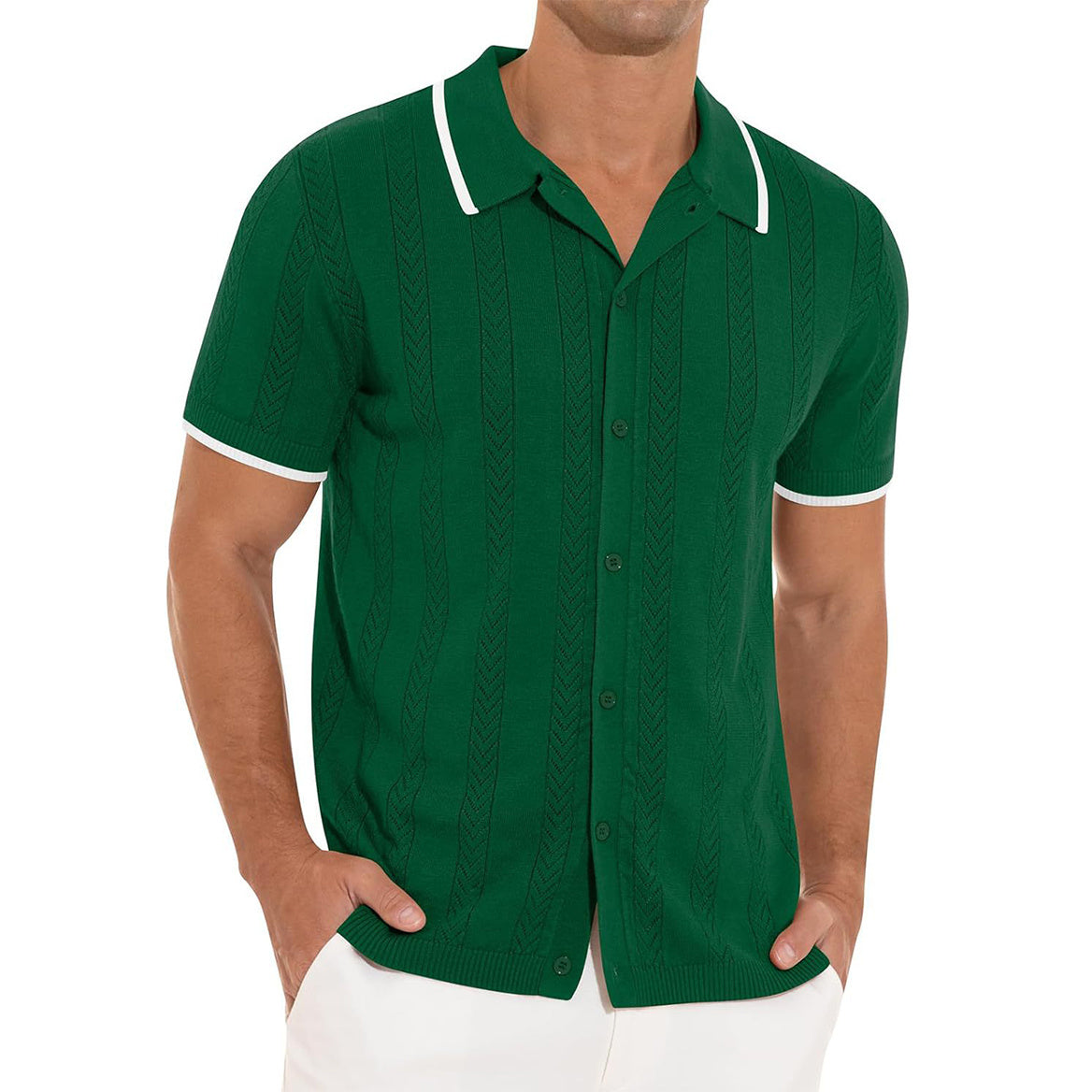 Short-sleeved Summer Fashion Shirt, Casual Stitching