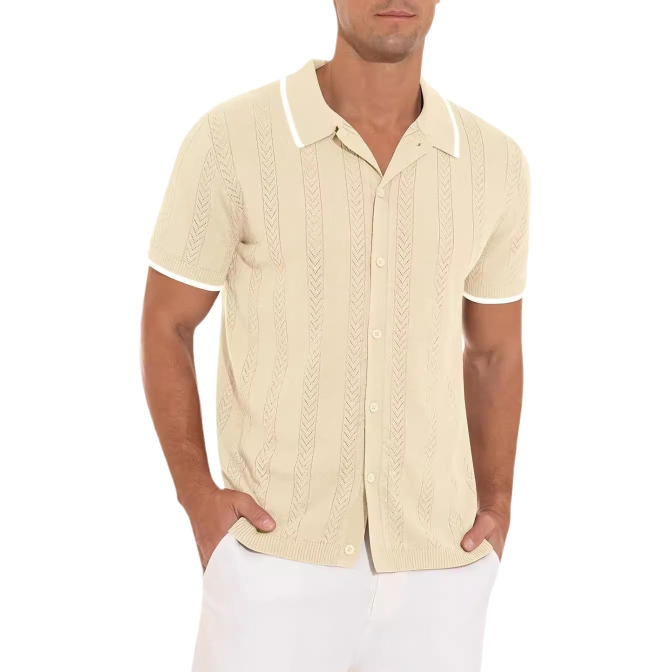 Short-sleeved Summer Fashion Shirt, Casual Stitching