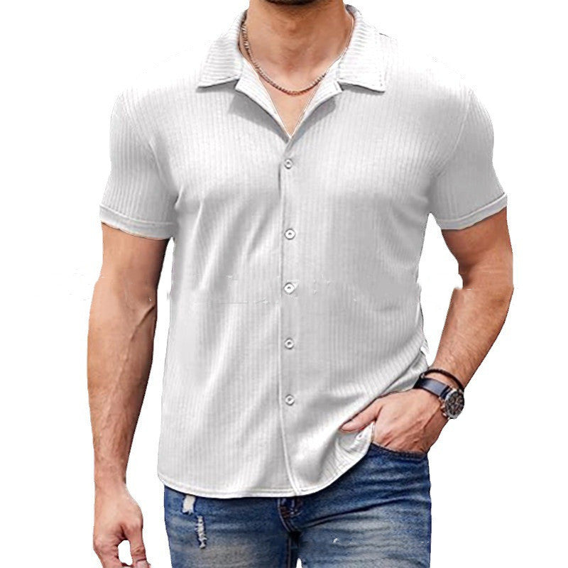 Casual Short Sleeve Polo Shirt - Cotton Blend Shirt